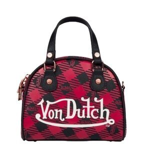 NWOT Von Dutch Red Plaid Crossbody Bag